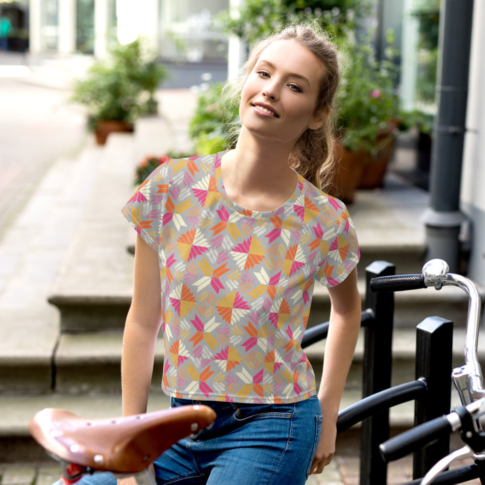 Phulkari Crop Tee