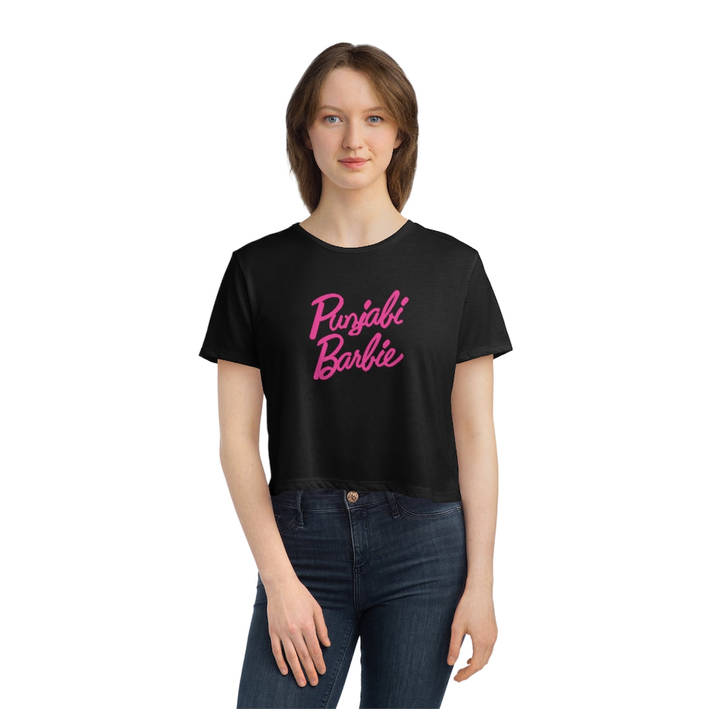 Punjabi Barbie Women's Flowy Cropped Tee