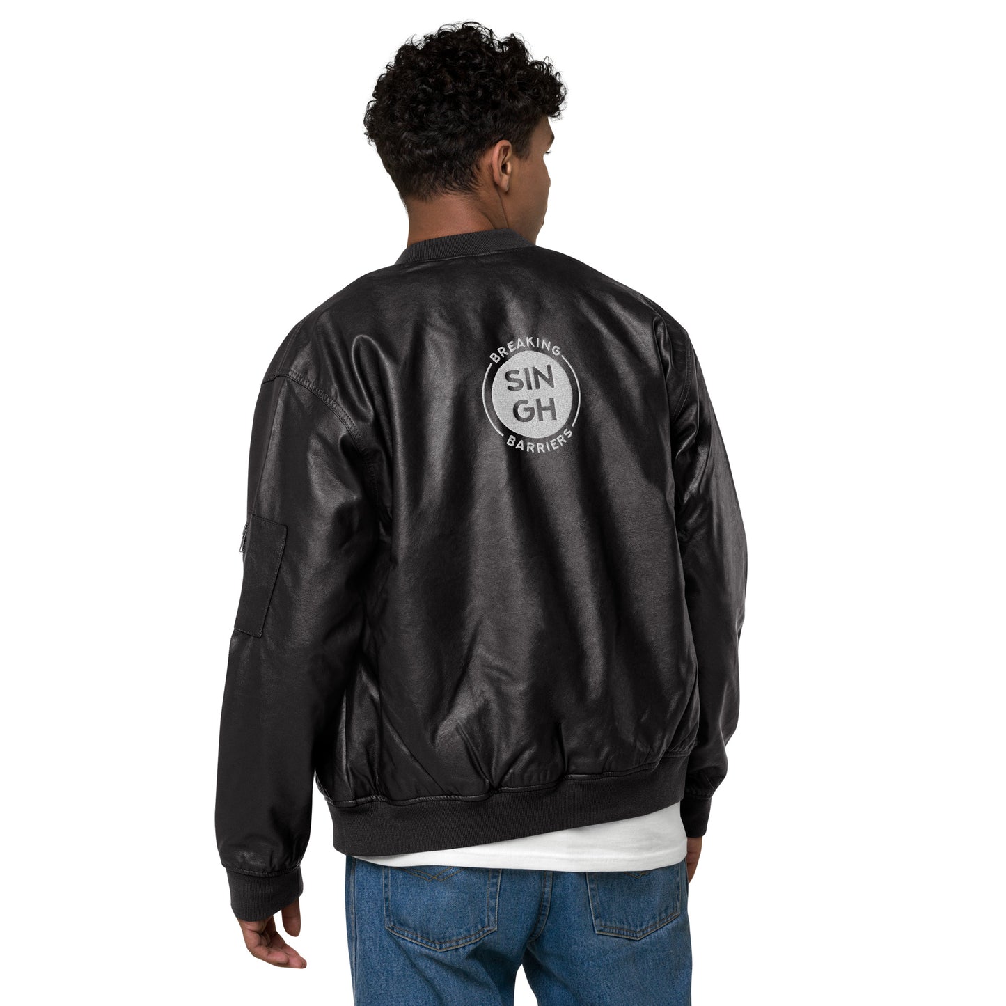 Singh Leather Bomber Jacket