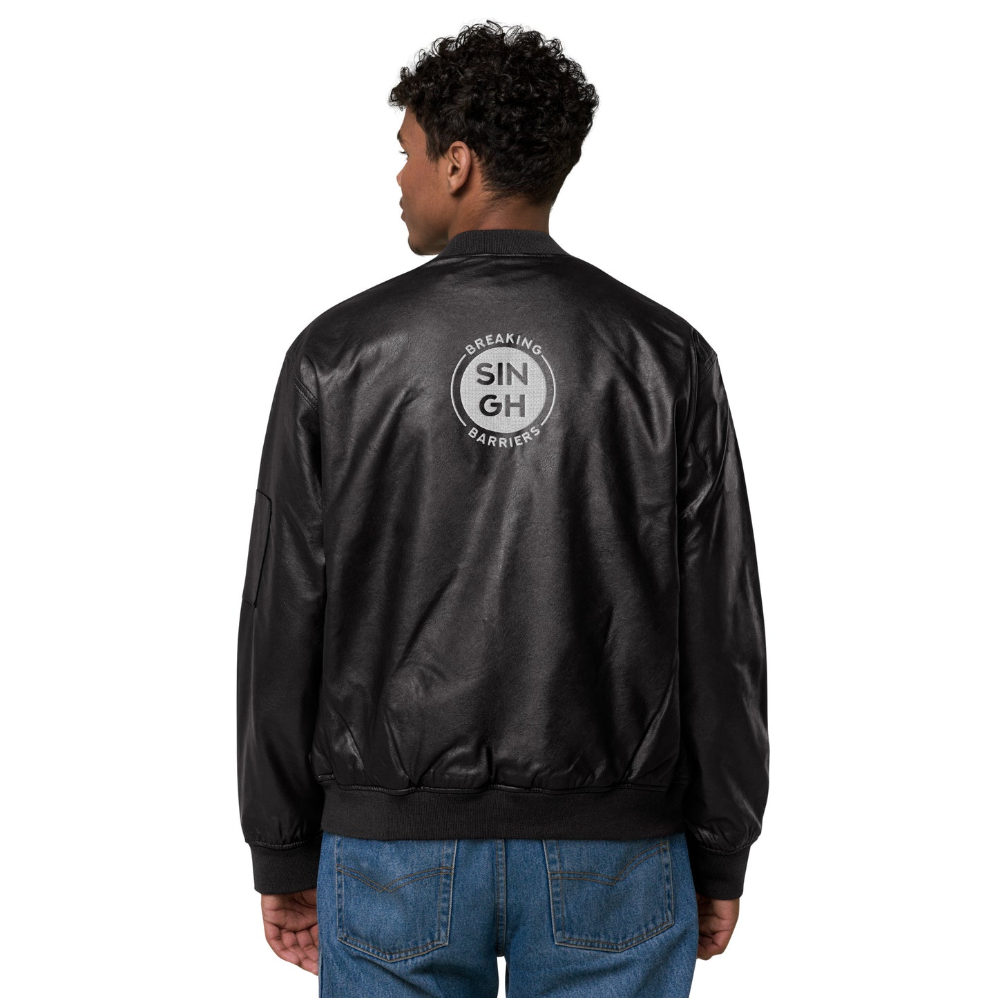 Singh Leather Bomber Jacket