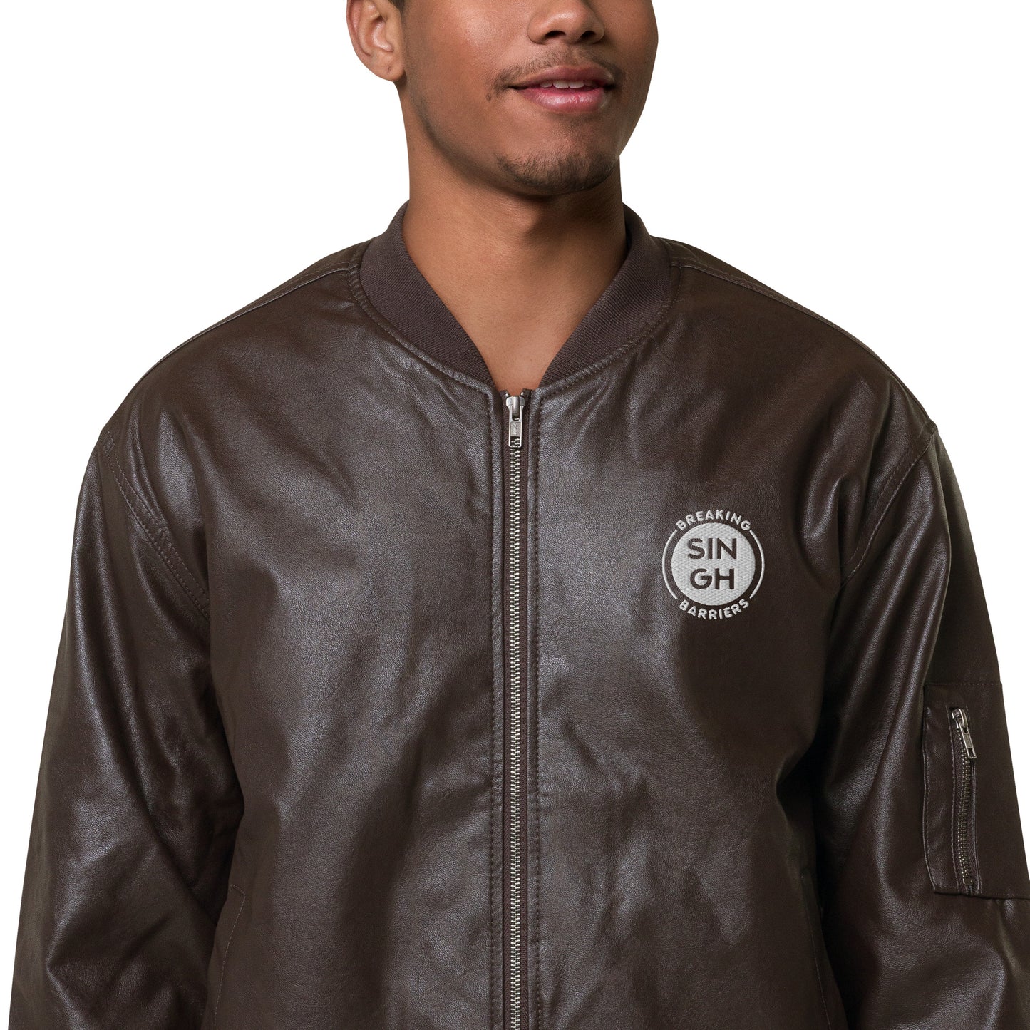 Singh Leather Bomber Jacket