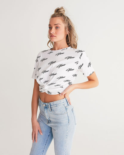 Kaur Women's Twist-Front Cropped Tee